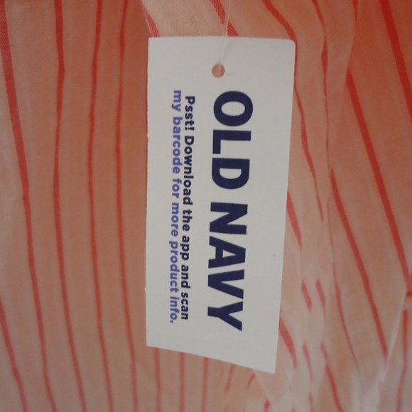 Old Navy* Women's 3/4 Long Sleeve Button Down Curved Hem Striped Blouse~ Size 2X - Picture 4 of 11